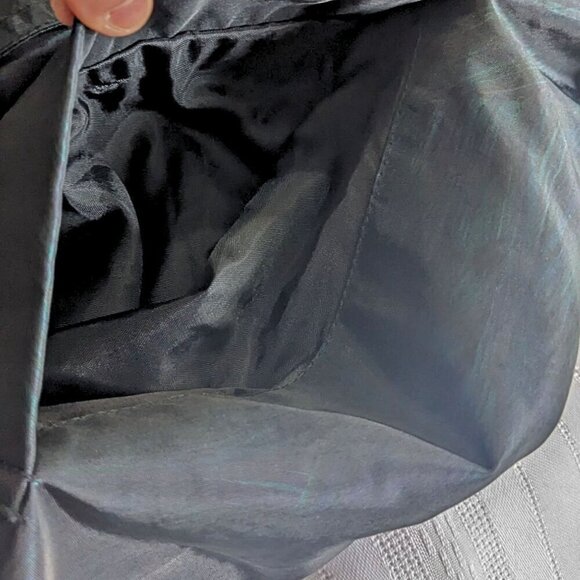 Vintage 80s MULBERRY STREET Iridescent Nylon Printed Trench Coat Zip Liner Sz 10 - Picture 6 of 9